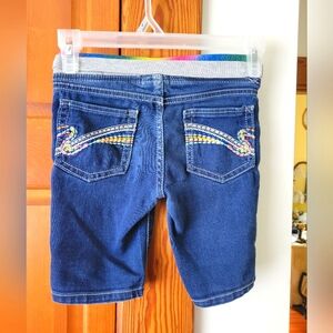 Colorful rainbow stitch embroidered bermuda shorts 6x